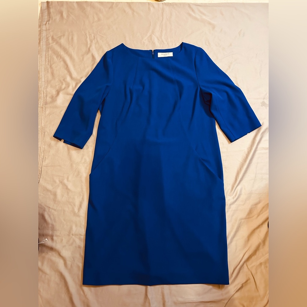 MM Lafleur 3/4 sleeves shift dress in blue color Size XL